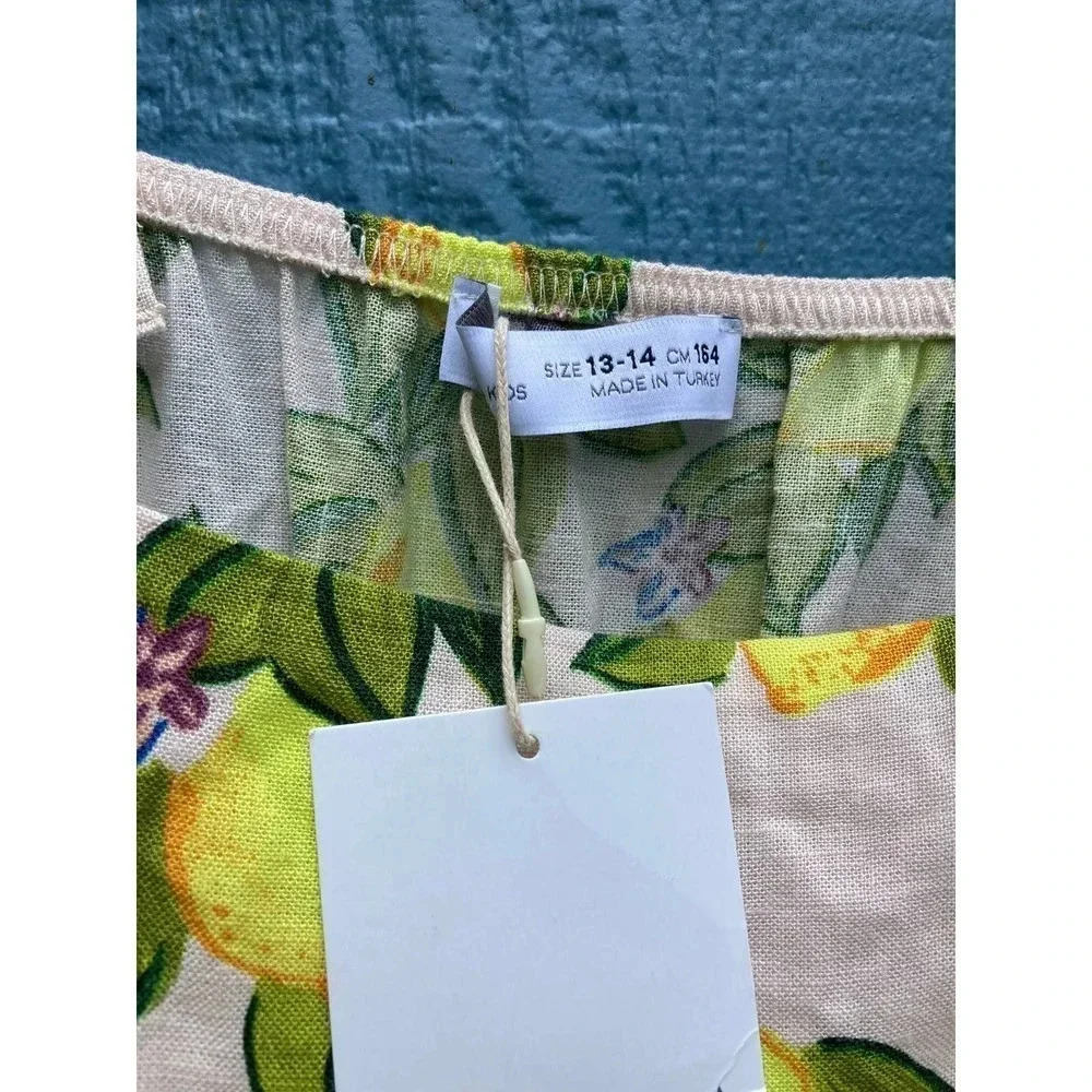 Zara Girls Young Teens Lemon Print Strappy Dress Size 13/14 NWT - Picture 6 of 7